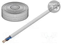 Wire; YDY; round; solid; Cu; 4x2,5mm2; PVC; white; 450/750V; 100m