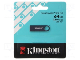 Pendrive; USB 3.2 Gen 1; 64GB; R: 220MB/s; W: 100MB/s; black; USB A
