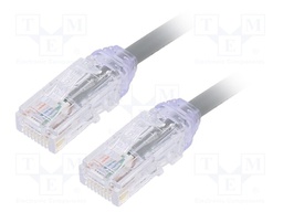 Patch cord; TX6A-28™,U/UTP; 6a; solid; Cu; LSZH; grey; Len: 5m; 28AWG