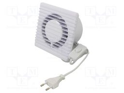 Fan: AC; axial; 230VAC; 93m3/h; 26dBA; slide; 2400rpm; 135x135x79mm