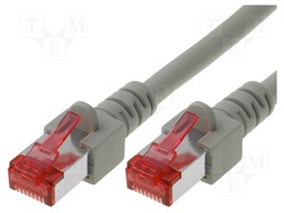 Patch cord; S/FTP; 6; stranded; Cu; FRNC; grey; 1m; 27AWG