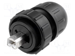 Plug; USB B; Data-Con-X; for cable; straight; USB 2.0; IP67,IP68
