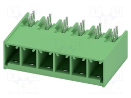 PCB headers, nominal cross section: 6 mm?, color: green, nom