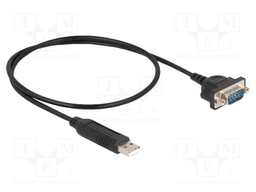 USB to RS232 converter; D-Sub 9pin plug,USB A plug; 0.5m; black