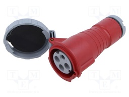 Connector: AC supply 3-phase; plug; female; straight; for cable