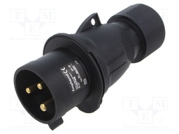 Connector: AC supply 3-phase; plug; male; straight; for cable
