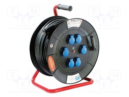 Extension lead; 3G2.5mm2; reel,with brake; Sockets: 6; rubber