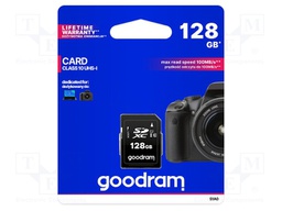 Memory card; SD XC; 128GB; Read: 100MB/s; Write: 10MB/s; UHS I