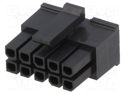 Plug; wire-board; female; Micro-Fit 3.0; 3mm; PIN: 10; w/o contacts