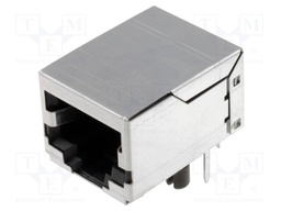 Socket; RJ45; PIN: 8; Cat: 5e; shielded; Layout: 8p8c; THT; on PCBs