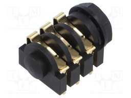 Connector: Jack 6,3mm; socket; Plating: gold-plated; ways: 3