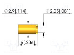 Sleeve for test probe; brass; DS-102; Features: magnetic; L: 6mm