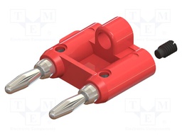 Adapter; red; 15A; banana 4mm plug x2,banana MDP plug x2; 5mΩ