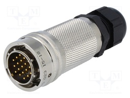 Connector: circular; PT; plug; male; PIN: 19; with cable gland; 7.5A