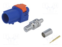 Plug; FAKRA II SMB; male; straight; RG174,RG316; crimped; blue
