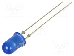 LED; blue; 5mm; 5800mcd; 30°; Front: convex; 2.9÷3.4VDC; bullet