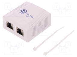 Socket; RJ45; Cat: 6a; shielded,double; Layout: 8p8c; Colour: white