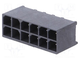 Socket; wire-board; male; Mega-Fit; 5.7mm; PIN: 12; Layout: 2x6; 23A