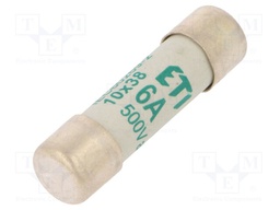 Fuse: fuse; aM; 6A; 500VAC; cylindrical; 10,3x38mm