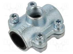 Splice terminal: fixing clamp; two-part,with side outlet; 10bar