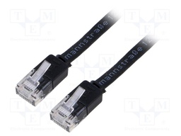 Patch cord; U/UTP; 6; stranded; Cu; PVC; black; Len: 2m; 32AWG