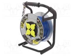 Extension lead; reel,with non-rotating sockets; Sockets: 4; PUR
