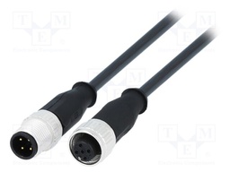 Cable: for sensors/automation; PIN: 4; M12-M12; 7.5m; plug; plug