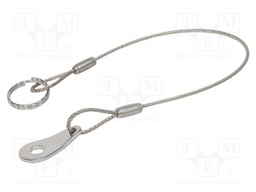 Retaining cable; with mounting tab and key ring; L: 150mm