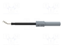 Test probe; 1A; grey; Socket size: 4mm; Plating: nickel plated