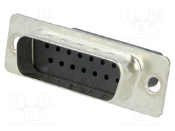 D-Sub; PIN: 15; plug; male; w/o contacts; for cable; 250V; black