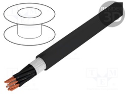 Wire: loudspeaker cable; 8x4mm2; stranded; OFC; black; PVC; Ø18mm