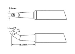 Tip; minispoon,bent; 2.5mm; for soldering station; GT-HP-T6C