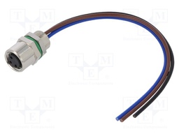 Connector: M8; female; PIN: 3; straight; for panel mounting; socket