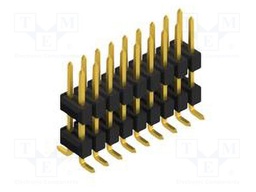 Connector: pin strips; pin header; male; PIN: 18; 2.54mm; SMT; 2x9