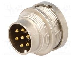 Connector: M16; male; for panel mounting,rear side nut,screwed