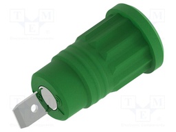 Connector: 4mm banana; socket; 36A; green; nickel plated; 32mm