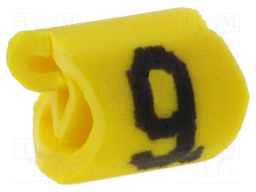 Markers for cables and wires; Label symbol: 9; 1÷3mm; PVC; yellow