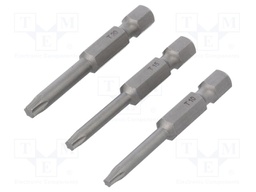 Screwdriver bits; Pcs: 3; Package: plastic case; 50mm; Bit: Torx®