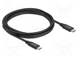 Cable; bidirectional; USB C plug,both sides; gold-plated; 3m
