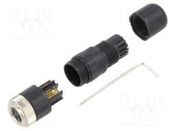 Connector: M8; female; PIN: 3; straight; for cable; plug; 3A; 60V