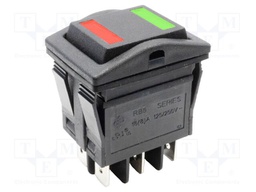 ROCKER; DPDT; Pos: 3; (ON)-OFF-(ON); 16A/125VAC; black; IP67; LED