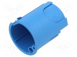 Enclosure: junction box; Ø: 38mm; plaster embedded; IP20; blue