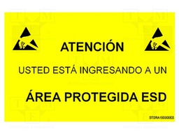 Information board; ESD,self-adhesive; 300x150mm; black,yellow