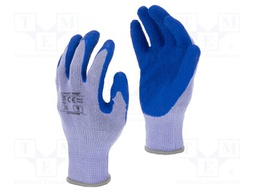 Protective gloves; Size: 10; blue-purple; latex,polyester; 12pcs.