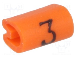 Markers for cables and wires; Label symbol: 3; 1.5÷2mm; PVC