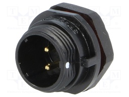 Socket; male; SP13; PIN: 2; IP68; 13A; soldering; for panel mounting