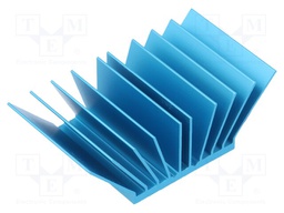 Heatsink: extruded; grilled; blue; L: 31mm; W: 31mm; H: 17.5mm