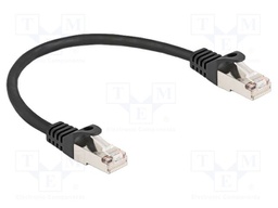 Patch cord; F/UTP; RJ50 plug,both sides; 250mm; PVC; black; 26AWG