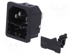 Connector: AC supply; socket; male; 10A; 250VAC; IEC 60320; max.1mm