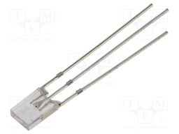 LED; red,green; rectangular; 2x5x7mm; bicolour; 500÷750mcd; 120°